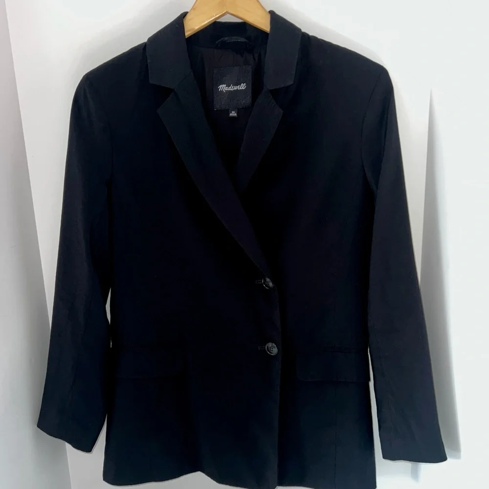 Madewell Jacket Relaxed‎ Fit Blazer in Softdrape True Black XS